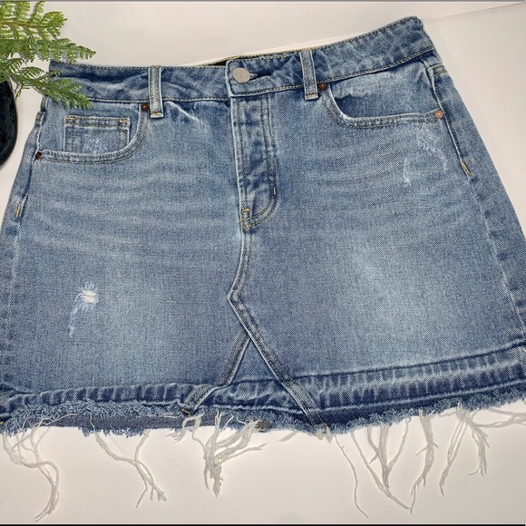 Kendall + Kylie Distressed Jean Skirt - Picture 1 of 6